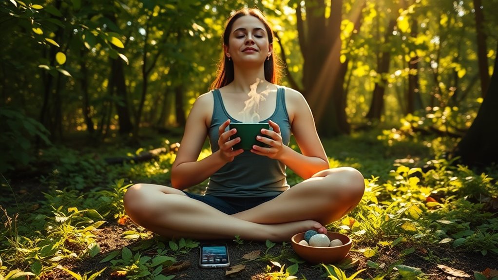 digital detox breathing practice