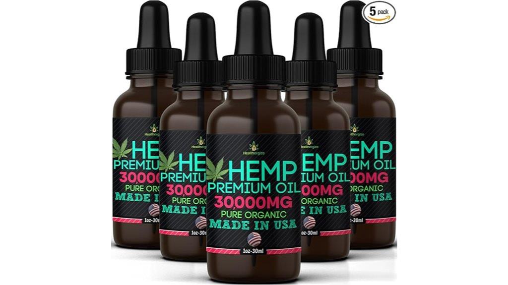 five organic hemp oil packs