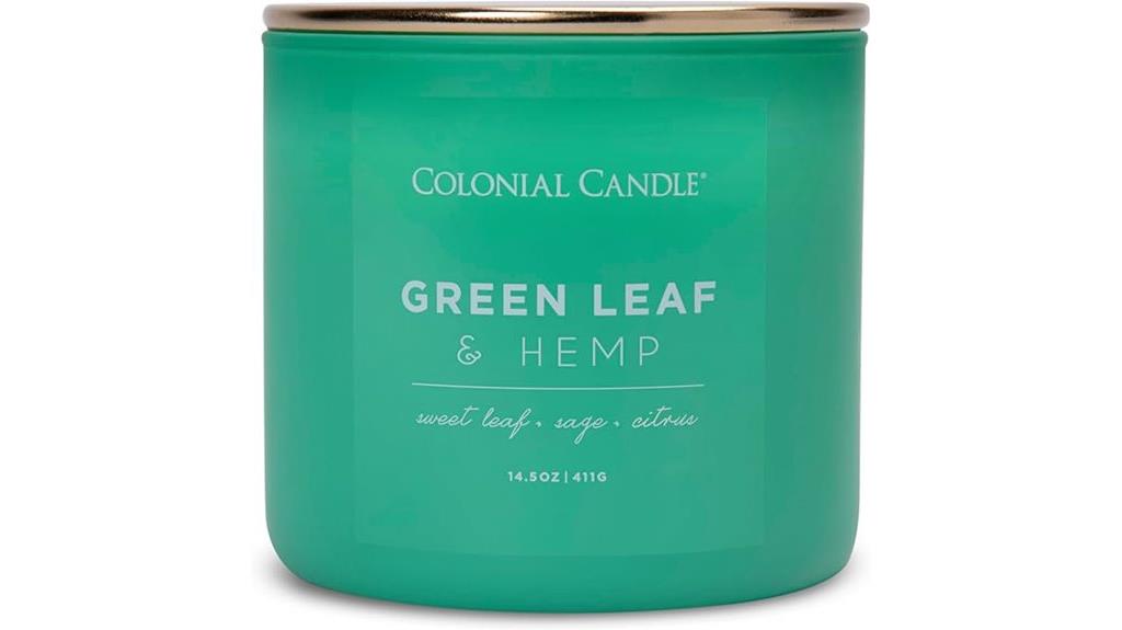green leaf hemp candle