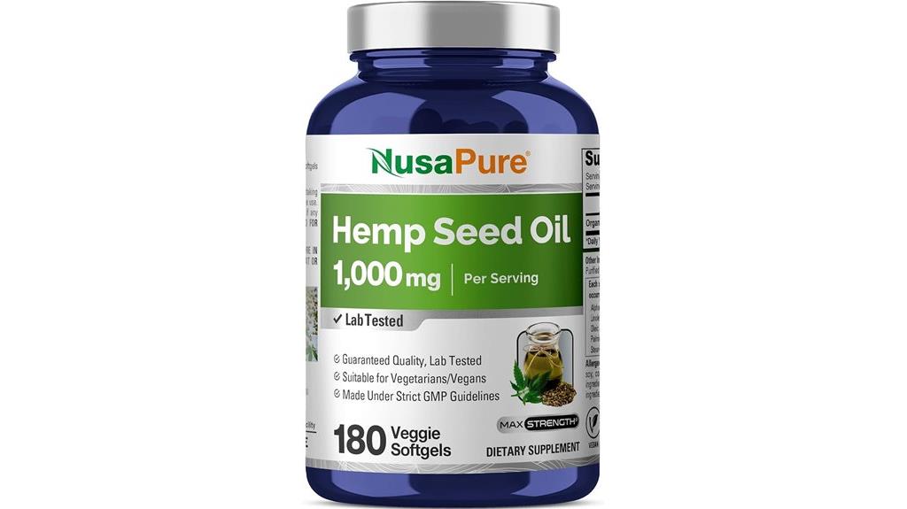 hemp oil 180 softgels