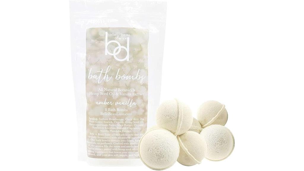 luxury hemp vanilla bath bombs