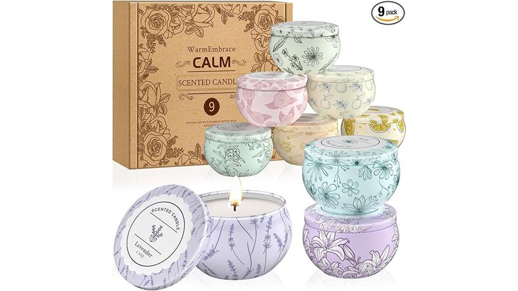 nine scented candles set