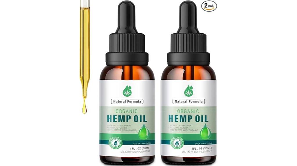 two organic hemp oil packs